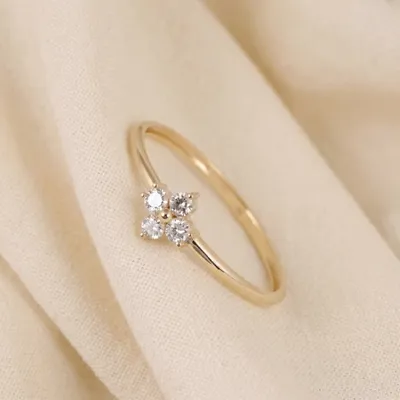 Lab Grown Diamond Delicate Ring In 10Kt Yellow Gold Lab Grown Diamond Delicate Ring In 10Kt Yellow Gold