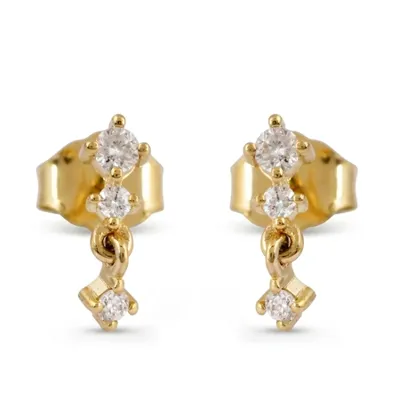 9Kt Solid Yellow Gold Studs Earrings with Lab Grown Diamond 9Kt Solid Yellow Gold Studs Earrings with Lab Grown Diamond