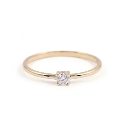 18Kt Gold Delicate Ring Production with Lab Grown Diamond 18Kt Gold Delicate Ring Production with Lab Grown Diamond