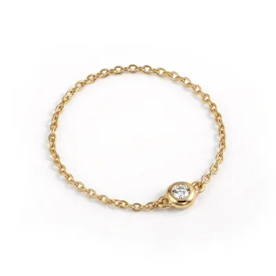 9Kt Yellow Gold Chain Ring with Lab Grown Diamond 9Kt Yellow Gold Chain Ring with Lab Grown Diamond