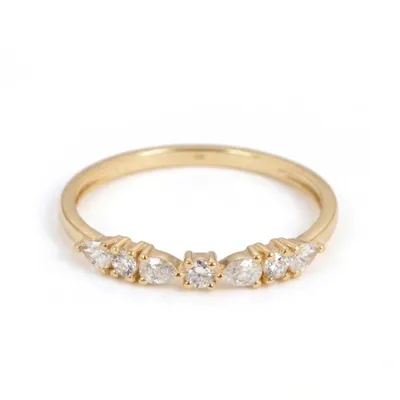 Handcrafted Yellow Gold Ring with Lab Grown Diamond Handcrafted Yellow Gold Ring with Lab Grown Diamond