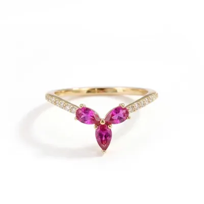Lab Grown Diamond and Hot Pink Tourmaline 9Kt Yellow Gold Ring Lab Grown Diamond and Hot Pink Tourmaline 9Kt Yellow Gold Ring