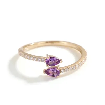 Handcrafted Gold Ring with Lab Grown Diamond, Alexandrite Handcrafted Gold Ring with Lab Grown Diamond, Alexandrite