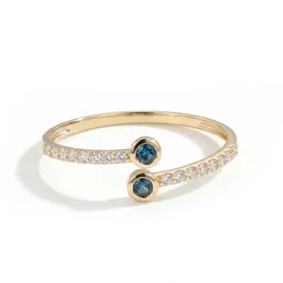 London Blue Topaz 9Kt Yellow Gold Ring with Lab Grown Diamond London Blue Topaz 9Kt Yellow Gold Ring with Lab Grown Diamond