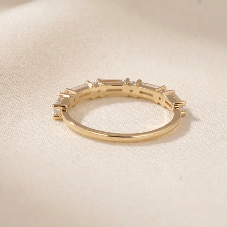 Handcrafted 9 Kt Yellow Gold Ring With Lab Grown Diamond Handcrafted 9 Kt Yellow Gold Ring With Lab Grown Diamond