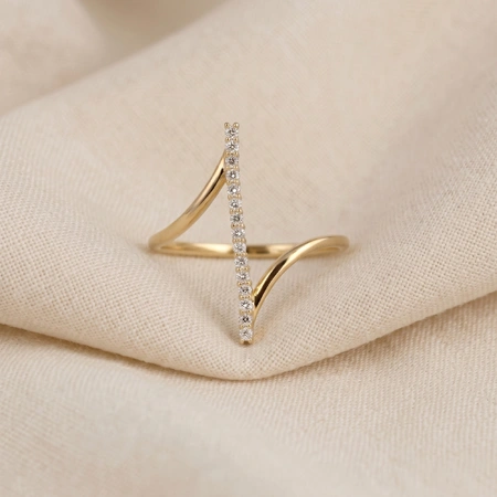 Handcrafted Lab Grown Diamond 9Kt Solid Yellow Gold Ring Handcrafted Lab Grown Diamond 9Kt Solid Yellow Gold Ring