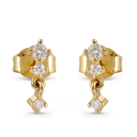 9Kt Solid Yellow Gold Studs Earrings with Lab Grown Diamond 9Kt Solid Yellow Gold Studs Earrings with Lab Grown Diamond